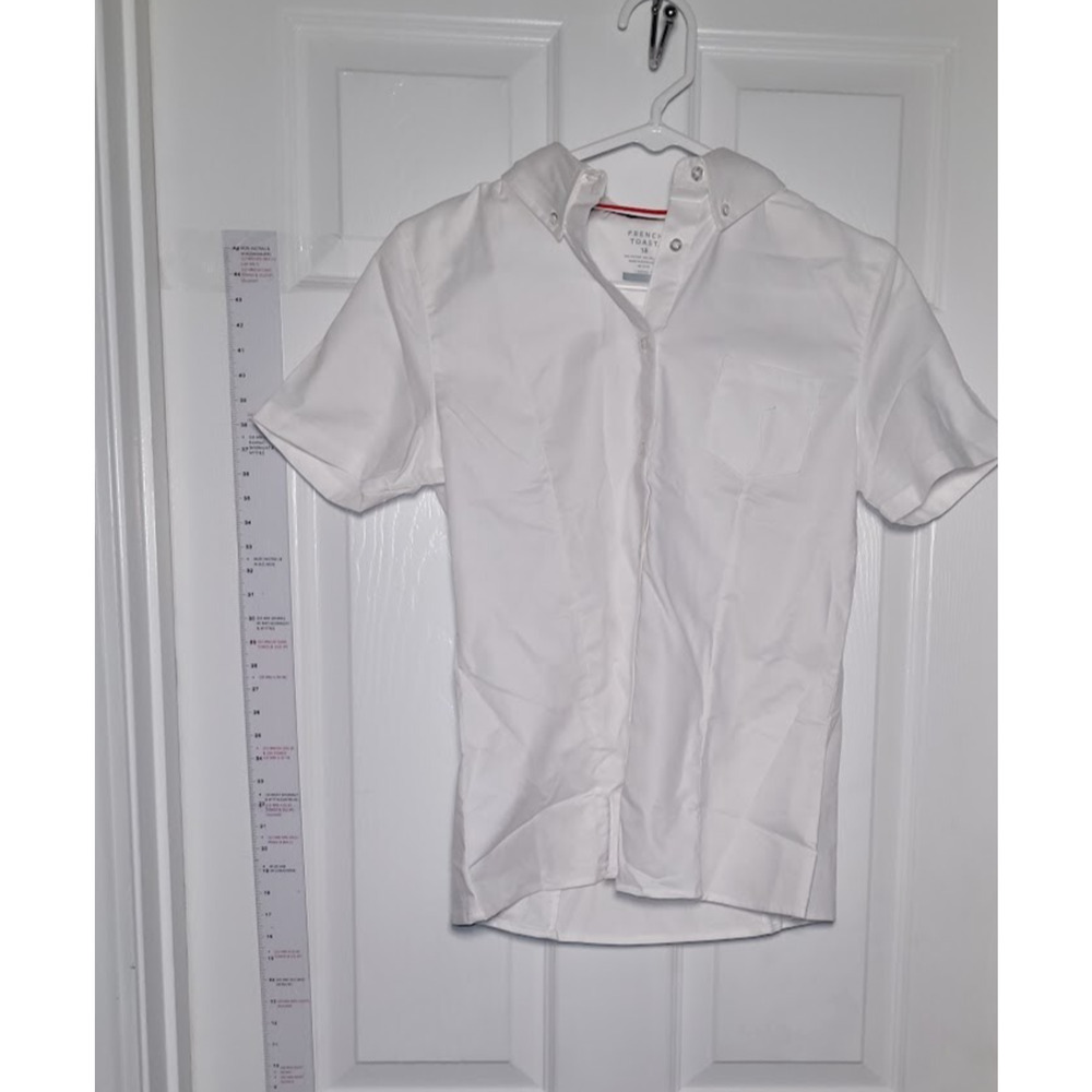 French Toast Boy's Short Sleeve Oxford Uniform White Button Up Shirt SZ 18